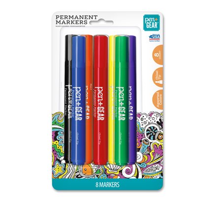 Pen Gear 8 Count Chisel Tip Permanent Markers Walmart Com Walmart Com