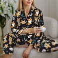 thumbnail image 5 of KLL Cute Dogs Corgi Print Women's Long Sleeve Pajamas with Pants Sleepwear Loungewear 2 Set-Large, 5 of 7