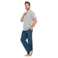 thumbnail image 2 of Ashford & Brooks Men's Woven Short Sleeve Jersey Top & Pajama Pants Set, Black/Blue/Plaid, S, 2 of 5