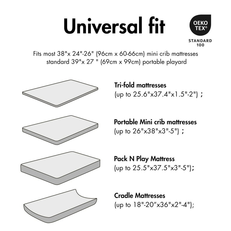Fitted Sheet Standard Pack N Play Mattress Size Gllquen Baby Mini