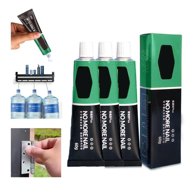 General Glue, 3Pcs Upgraded All Purpose Glue 2025 New No More Nails Glue Wood Glue for Furniture Heavy Duty Nail Glues Quick Drying Glue Strong Construction Adhesive Sealant, Limited Time Offer!
