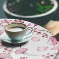 thumbnail image 3 of Ambesonne Floral Fitted Round Tablecloth, Modern Romantic Wild Ginkgo, 36"- 40" Diameter, Pink Dried Rose and White, 3 of 5