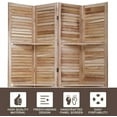 thumbnail image 4 of Room Dividers and Folding Privacy Screens 4 Panel 69 Inch Tall Portable Room Seperating Divider w/ 3 Display Shelves Solid Wood Room Partitions and Dividers Freestanding for Home, Office, Restaurant, 4 of 14