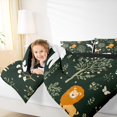 thumbnail image 4 of Manfei Wildlife Bear Lions Queen Comforter Set,Kawaii Butterflies Floral Bedding Sets,Green White Orange Bedding Comforter Set For Boys,Ultra Soft Home Decor Reversible,3pcs, 4 of 8