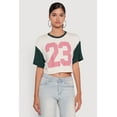 thumbnail image 2 of Womens 23 Graphic Cropped Football T-Shirt, 2 of 5