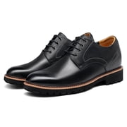 CMR CHAMARIPA Elevator Shoes For Men - Height Increasing Dress Shoes - Black Leather Derby Shoes For Men 8CM / 3.15 Inches Taller