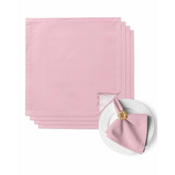 Cloth Napkins Classical Pink Leather Texture Washable Soft Kitchen Dinner Napkin Set of 4,Vintage Cowhide Pattern Reusable Cocktail Napkins for Wedding Holiday Party Event,20x20In