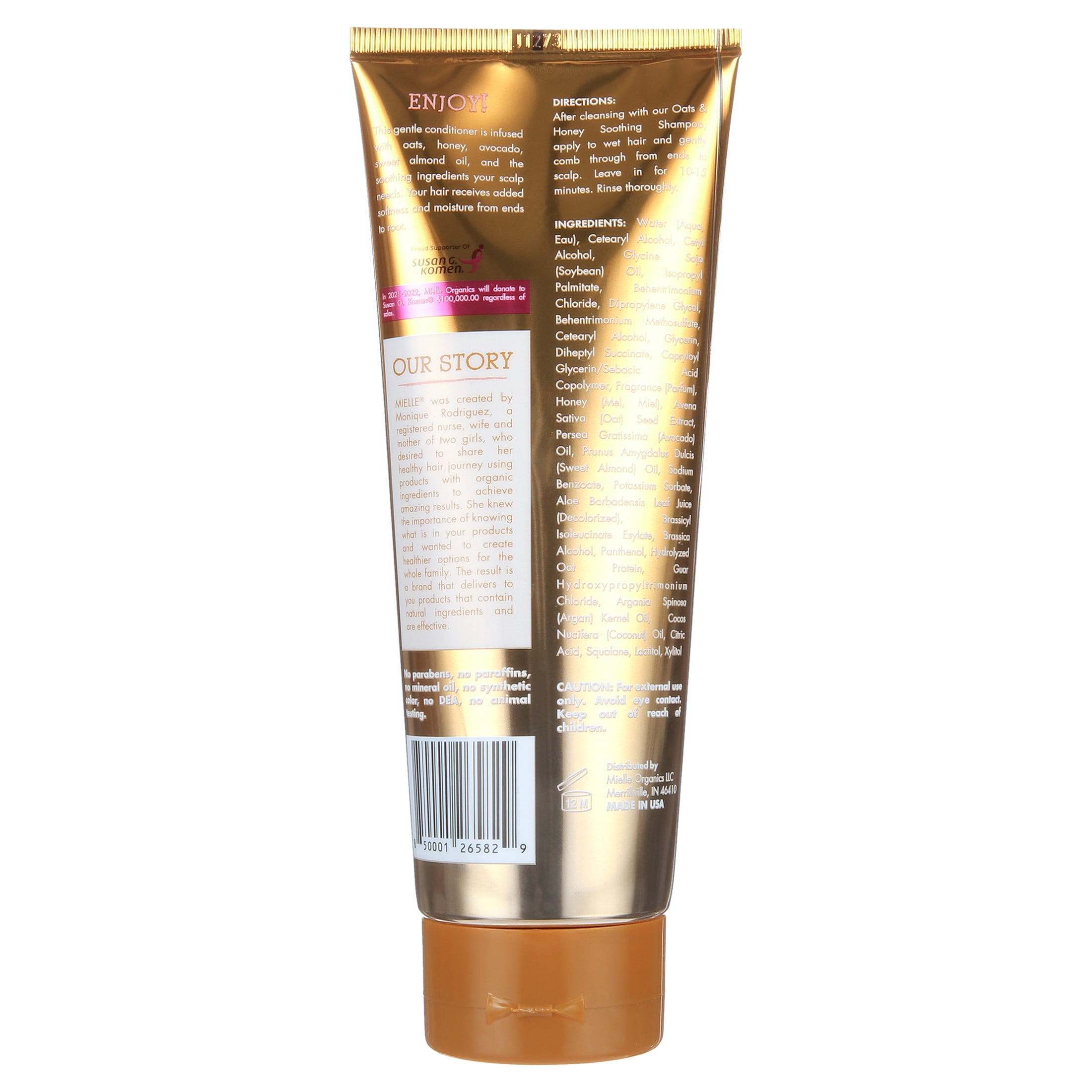 Mielle Oats & Honey Sensitive Scalp Soothing Conditioner 8 oz, Dry Hair, Clarifying, Squeeze