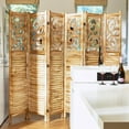 thumbnail image 6 of Room Divider Wood Carved Wall Divider Indoor Folding Portable Partition Screen for Home Office Garden Terrace - 6 Panel, 67 * 90inch (Wood), 6 of 16