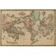 thumbnail image 2 of Johnson, A.J. 24x17 Gold Ornate Wood Framed with Double Matting Museum Art Print Titled - World Map, 2 of 4