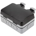 thumbnail image 5 of (Grey) Socket Waterproof Box Cover Ip66 Wall Mount Switch Case Flip Cap 2 Gang Pc Outdoor Face Plate Panel Box Guard Case Protector for Bathroom Living Room Veranda, 5 of 5