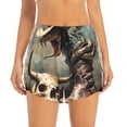 thumbnail image 4 of Lsque Western Cowboy Snake Ram Skull Printed Women's Running Shorts with Liner Pockets,Elastic Quick Dry Workout Athletic Gym Yoga Shorts,Womens High Waist Shorts-XX-Large, 4 of 9