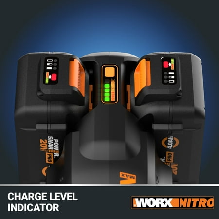 WORX - Nitro 40V 15" Cordless Straight Shaft Grass Trimmer (2 x 4.0 Ah Batteries & 1 x Charger) - Black