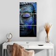 thumbnail image 2 of Elephant Stock Blue Meditating Buddha Wall Art - Vertical Multi Panel Canvas - Living Room Wall Decor - Religion And Spirituality Multi Panel - Black And Gray Decor - 15" x 32", 2 of 4