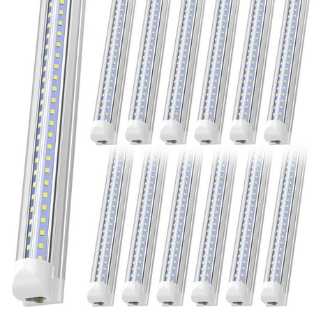

T8 4ft LED Shop Light Fixtures Linkable V Shape 36w 6000K White 12-Pack