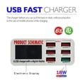 thumbnail image 4 of Chargeur USB 8A QC3.0 avec Écran LCD, 6 Ports, Chargeur de Téléphone Intelligent de Bureau, Charge Intelligente Rapide pour Téléphones Intelligents, Tablettes, PC, Convivial pour les Clients, 4 of 4