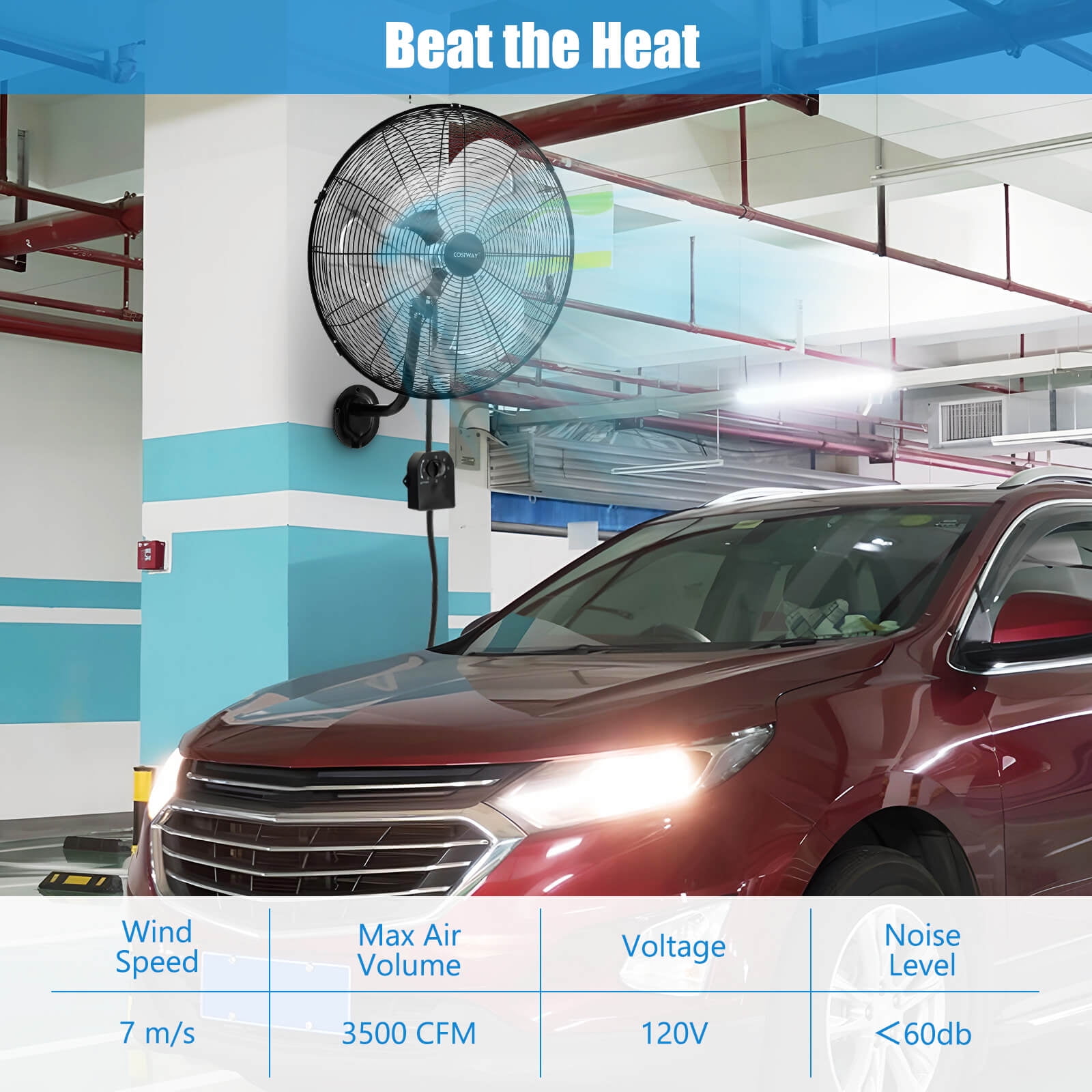 20W Ventilateur De Culture Avec Clip, Ventilateur De Siège Arrière De