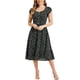 thumbnail image 2 of Vestido Midi de Verano para Mujer INSPIRE CHIC con Cuello Cuadrado y Mangas Cortas, Vestido Boho Floral XS Negro, 2 of 4
