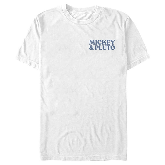 Men's Mickey & Friends Retro Stripes Mickey & Pluto Text Graphic Tee White 2X Large