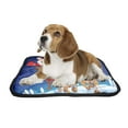 thumbnail image 2 of PKQWTM Funny Christmas Santa Claus Reindeer Colorful Sky Light Snow Covered Village Pet Dog Cat Bed Pee Pads Mat Cushion Potty Dogsblankets Crate Bed Kennel 14x18 inch, 2 of 3