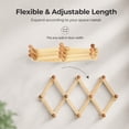 thumbnail image 4 of NOGIS Wood Accordion Wall Rack with 10 Hooks, Multi-Purpose Accordion Style Wooden Hat Rack Wall Mounted, Wood Expandable Peg Rack- for Keys, Coffee Mug, Coats, Wood Brown, 4 of 7