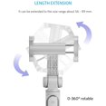 thumbnail image 2 of Original IBAOLE Selfie Stick , Foldable Tripod Selfie Stick Bluetooth Remote Control Selfiestick with Wireless Shutter for iPhone / IBAOLE / Huawei / Asus iOS Android Phone (Black) Gray, 2 of 7