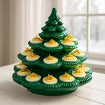 Christmas Tree Deviled Egg Platter, 3-Tier Egg Holder, Festive Serving Tray for Holiday Parties, Xmas Decor & Gatherings