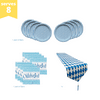 Basic All-in-One Lite Oktoberfest Party Pack Bundle with Bavarian Themed Plastic Table Runner, Paper Plates& Napkins