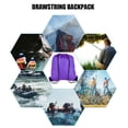 thumbnail image 3 of Whataatahia Mochila con cordón para viajes al aire libre, deportes, gimnasio, bolsa de almacenamiento para hombres y mujeres (púrpura), 3 of 8