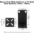 thumbnail image 2 of Kit de Montage WWS-Rack pour Interrupteurs de 12,6 Pouces, Distance de Trou Réglable 14-30mm, Monter un Support d'Équipement de 12,6 Pouces de Large à 19 Pouces, Compatible avec Netgear, Cisco, D-Link, TRENDnet, Dell Produits de 12,6 Pouces, 2 of 4