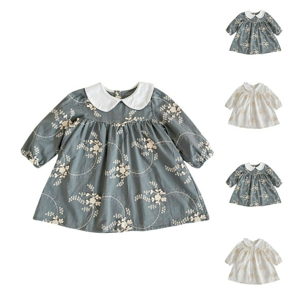 pstuiky Sun Dresses Women, Solid Color Baby Crawling Suit Long Jumpsuit Baby Summer Jumpsuit Newborn Pajamas Denim Dresses Clearance Sale