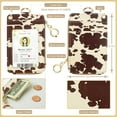 thumbnail image 3 of QRZIQRZ 2in1 ID Card Holder Wallet Badge Holder With Long Lanyard, Short Wristband, Key Ring, Cell Phone Lanyard, Cow Pattern PU Leather Card Case With Zipper, Portable Keychain Coin Purse For Women, 3 of 7