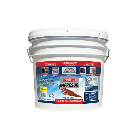 Pegamento Para Encuadernacion Presto Cubeta con 4 Kgs