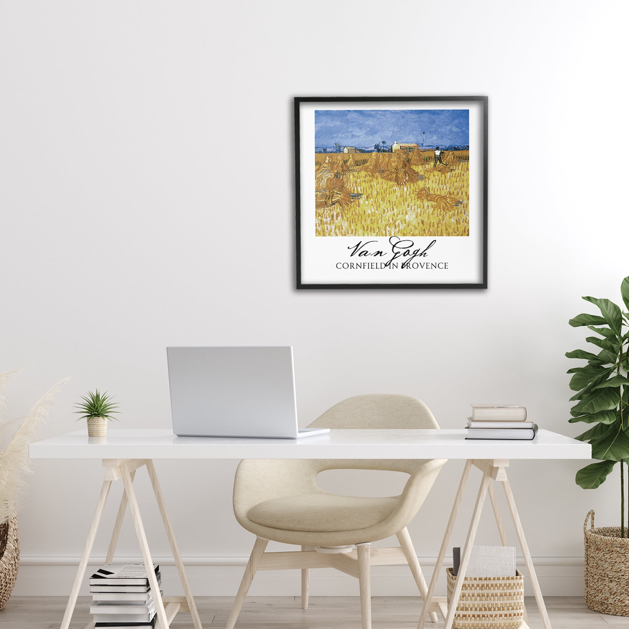 Stupell Industries Van Gogh Cornfield Provence Black Framed Giclee Art, design by Vintage Hustle