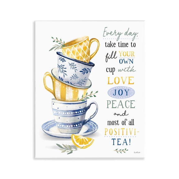 Stupell Industries Fill Your Own Cup Tea Wall Plaque Art, design by Elizabeth Tyndall