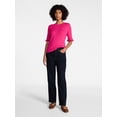 thumbnail image 3 of Time and Tru Women's Ribbed Sweater with Flounce Sleeves, Midweight, Sizes XS-XXXL, 3 of 6