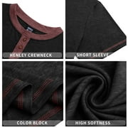 GENTS BLISS Henley Men Shirts Short Sleeve T shirts for Men Crew Neck Color Block Men Shirts