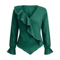 thumbnail image 6 of Womens Clothes Summer Kelon Dresses for Women Long Sleeve V Neck Boho Tops Business Casual Outfit Summer Clothes, 3XL, 6 of 6