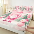 thumbnail image 3 of jejeloiu Santa Claus Queen Sheet Sets,Christmas Theme Flat Sheet,Xmas Snowman Tree Queen Fitted Sheet For Teens,Microfiber Bedroom Decor,4pcs, 3 of 7