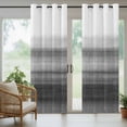 thumbnail image 4 of Black White Ombre Outdoor Curtains for Patio Waterproof,Windproof Privacy Curtains with Weighted Bottom,Vintage Minimalism Abstract Stripes Outside Drapes for Picnic Garage Yard 54"x84" 2 Panel, 4 of 8