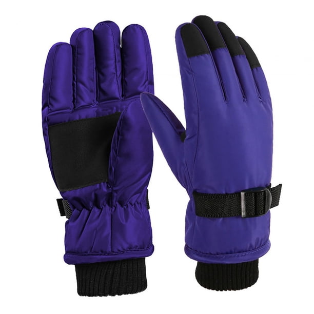 Guantes para niños, guantes de nieve, mitones que mantienen las manos calientes, guantes para clima frío para niñas Púrpura