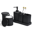 thumbnail image 1 of Set de accesorios de baño YMXYJM 6 piezas negro mate, 1 of 7