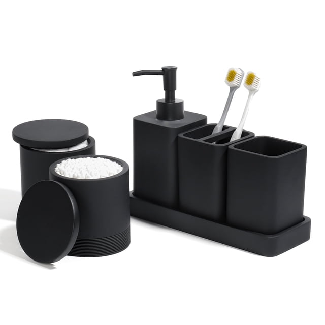 Set de accesorios de baño YMXYJM 6 piezas negro mate