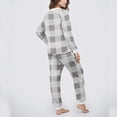thumbnail image 6 of HUJlwoi Womens Fleece Pajama Sets Fluffy Warm Sherpa Plaid Pj Set Cozy Thermal Loungewear Plush Sleepwear Two Piece Set, 6 of 6