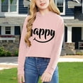 thumbnail image 4 of LUOGENLI Hoodies Cute Valentine's Day Hoodies for Girls 10-12 Preppy Children Girls Long Sleeve Letters Solid Color Short Hoodie Hoodie Top for Large Children 10-12 Years, 4 of 4