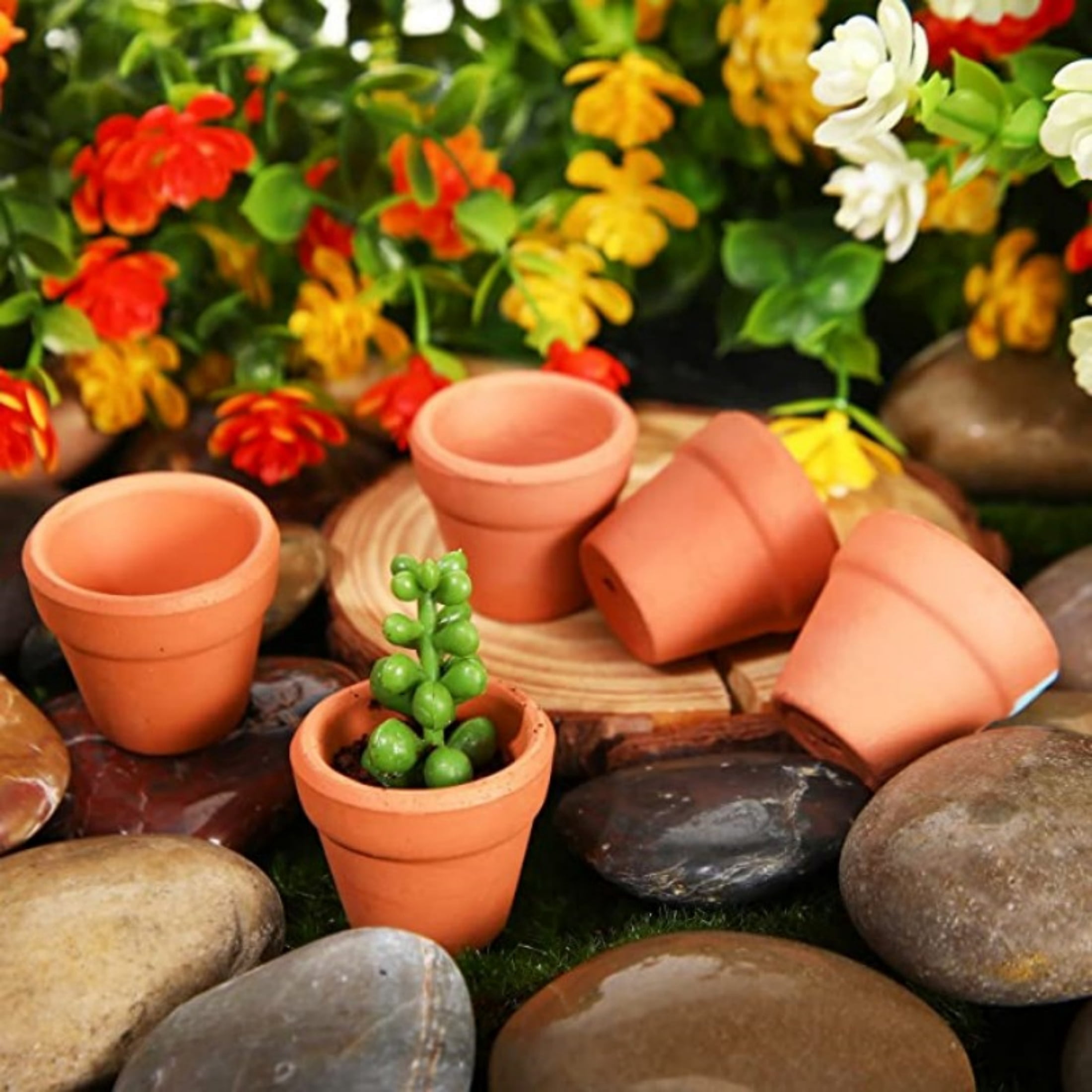 1.3 inch Small Terracotta Pots with Drainage Holes,Mini Clay Ceramic Pottery Planter,Cactus Flower Nursery Terra Cotta Pots, for Indoor/Outdoor Succulent Plants, Crafts, Wedding Favor(50 Pack)