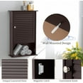 thumbnail image 5 of RONG-3 Bathroom Wall Cabinet, Bathroom Cabinet Wall Mounted with Single Shutter Door and Adjustable Shelf, Small Medicine Cabinet for Living Room, Kitchen or Entryway,Brown, 5 of 8