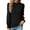 Black, variant on qolati Women's Dressy Casual Long Sleeve Tops 2023 Ruffle Round Neck Basic Fit T-Shirts Classic Loose Solid Color Work Going Out Shirt