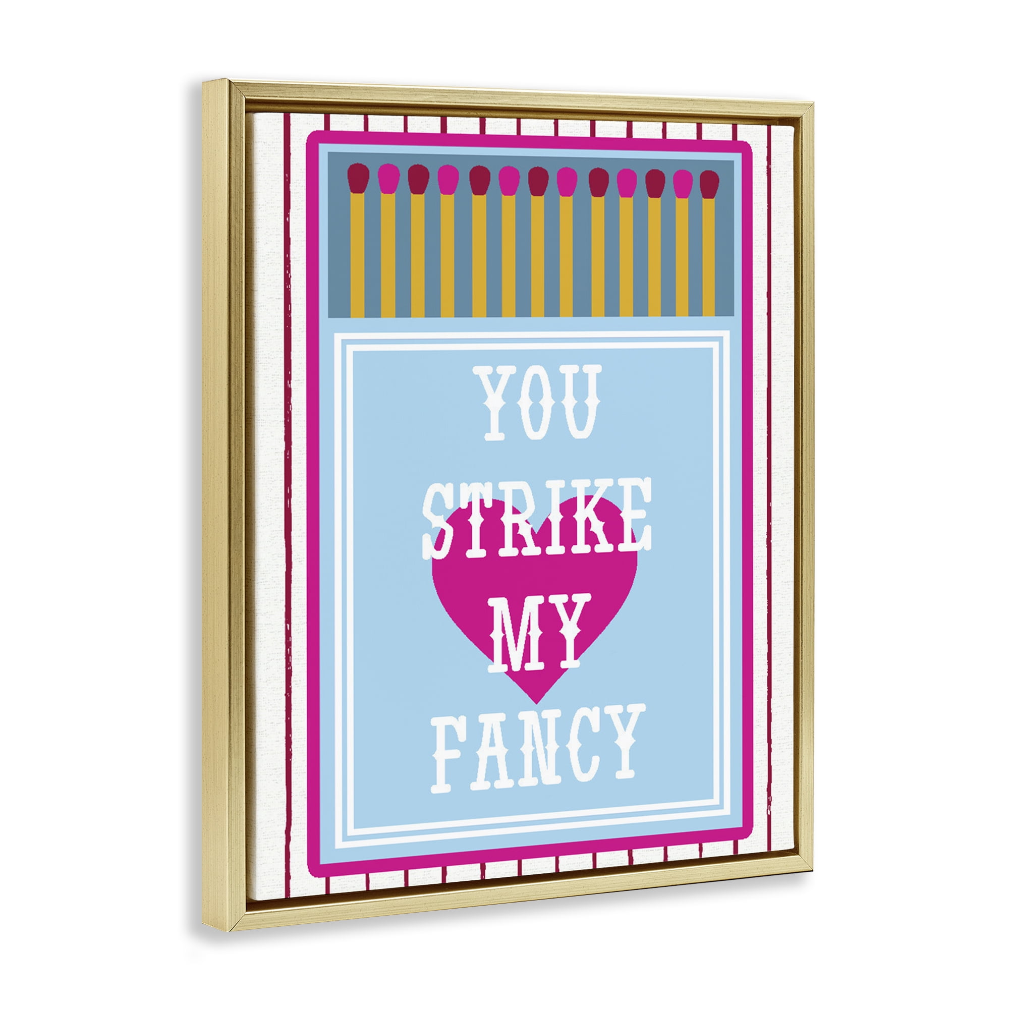 Stupell Industries You Strike My Fancy Gold Framed Floater Canvas Wall Art, design by Lil' Rue