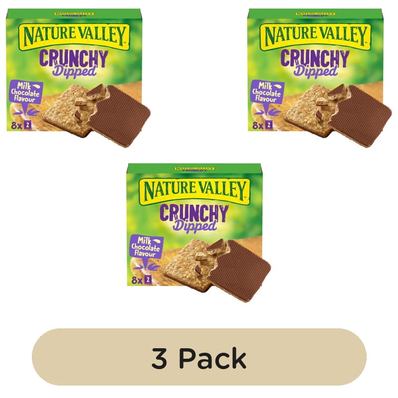 Nature Valley Crunchy Dipped Cereal Bars Milk Chocolate Flavour 8 x 20g, British Import (Pack of 3)